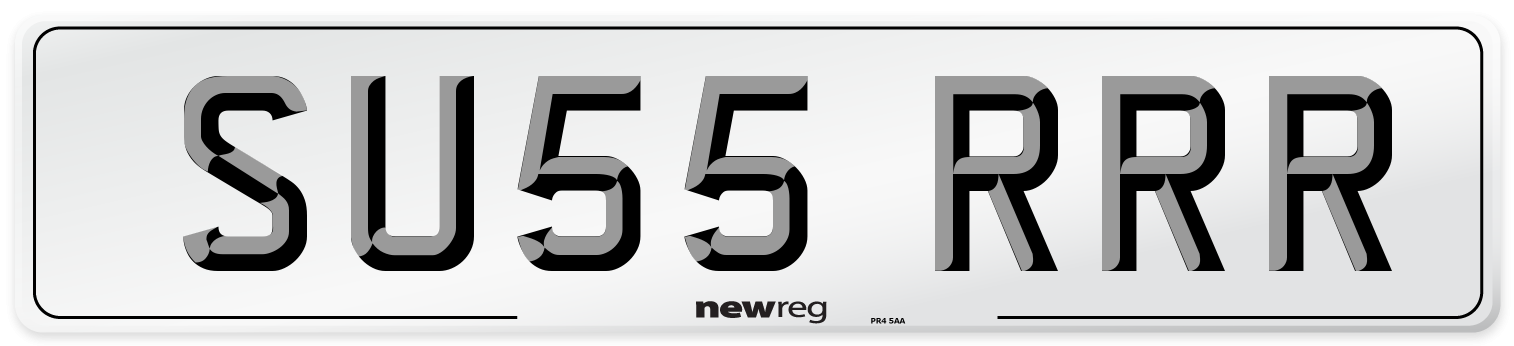 SU55 RRR Number Plate from New Reg